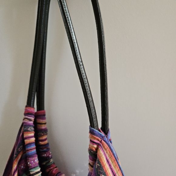 Cotton hippie shoulder bag with sequences - Picture 5 of 8